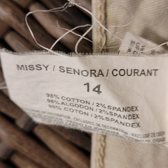 Nine West Sz 14 Marilyn Medallion Jeans Bling Pockets Beige Straight Leg Retro - Picture 6 of 10